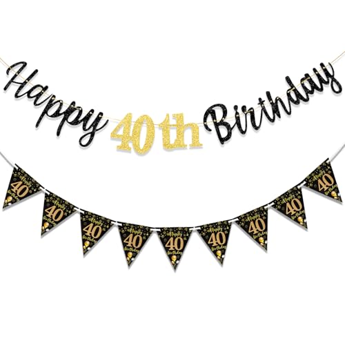 40th Birthday Decorations Banner For Women Men Him Her