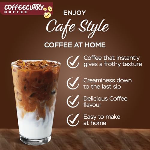 COFFEECURRY Hazelnut Instant Coffee (50 Grams With Frother) - For Energy and Focus | Premium Arabica Coffee Powder for Refreshing Experience