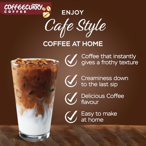 COFFEECURRY Hazelnut Instant Coffee (50 Grams With Frother) - For Energy and Focus | Premium Arabica Coffee Powder for Refreshing Experience