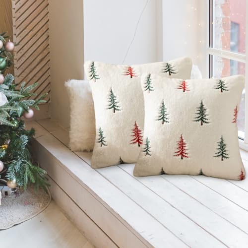 Housses de coussin de Noël en peluche haut de gamme 18x18