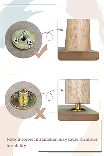 Gosche 12 Inch Furniture Legs, Round Solid Wood Chair Legs Bench Leg, Mid Century Modern Replacement Table Legs For Home Diy Projects Tv Cabinet, Ottoman, Dresser, Armchair, Bed, Cabinet（Set Of 4） #TOP6