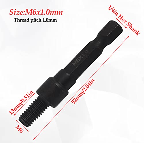 Image of 1pcs Thread Insert Installation Tool with 1 /4inch Hex Shank, Insert Nut Socket(Male Thread ;M6x1.0mm)