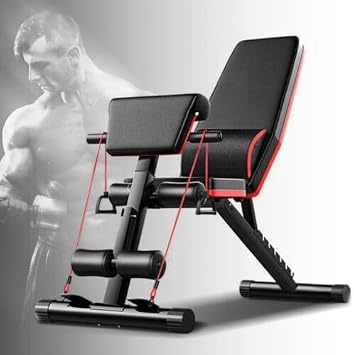 Adjustable Weight Bench Workout Bench Press Foldable Incline Decline Exercise Workout Bench For Home Gym Sit Up Bench Perfect for Full Body Workout Fitness Bench Gym Equipment For Men, Black