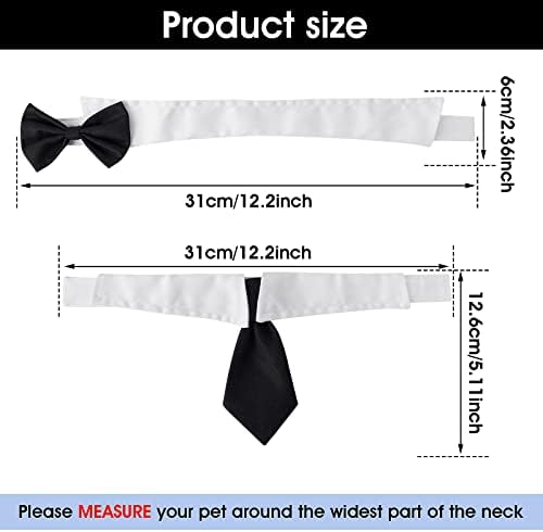 cobee Dog Cat Tuxedo Collar Adjustable Pets Dog Cat Bow Tie Cat Wedding Bow Tie Formal Puppy Bow Tie Tux Collar Pet Costume Necktie Collar Puppy Kitten Wedding Birthday Tux Collar Bow Tie for Dog Cat
