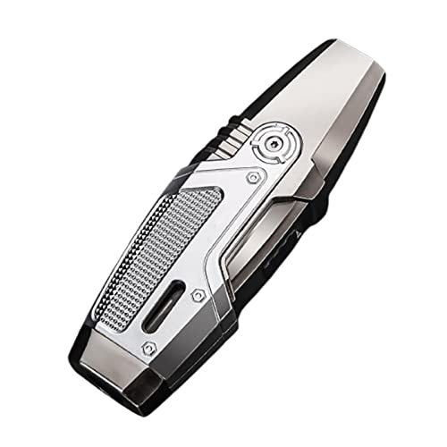 Allume-Cigare Jet Torch Rechargeable Briquet 2 Flamme Bleue Coupe-Vent Coupe-feu 135mm