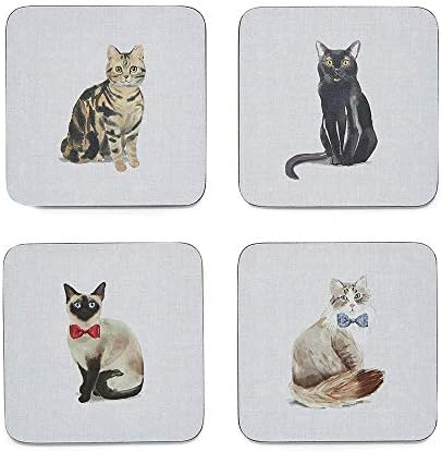 Curious Cats Set of 4 Coasters