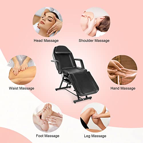 Artist Hand Facial Chair Tattoo Chair Massage Bed Salon Bed Lash Bed For Eyelash Extensions Tattoo Table Salon Chair With Trays,Black #TOP4