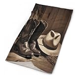 VstaDank Cowboy Black Hat Western Boots Neck Gaiter...