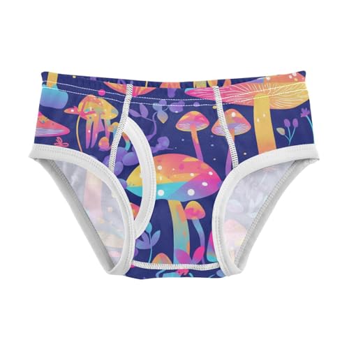 KLL Trippy Mushrooms Rainbow Boys Toddler Cotton Athletic Underwear Cute Children Undies