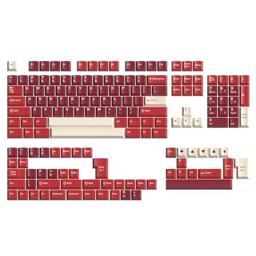 Image of Guffercty Kred Cherry Profile PBT Keycaps 156 Key Set, Fade Resistant Fit 60% /65% /75% /80% /TKL /100% Mechanical Keyboard (Ham)