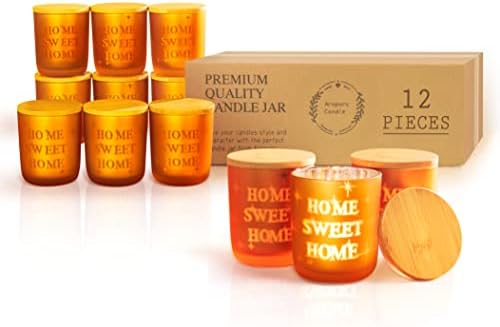 Aroparc Candle Jars with Lids, 12 Pack Glass Candle Container Tumbler Jar for Making Candle Tins Candle Making Supplies - 10 Fl.oz