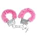 LIWEIKE Soft Steel Fuzzy Furry Cuffs Working Metal Handcuffs (Pink)