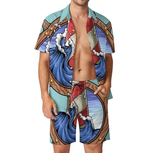 Ensemble Plage Homme en Version 2 Pièces avec Chemise Hawaïenne et Pantalon S