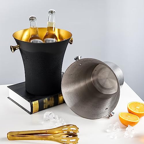 Cubo de hielo para champán de 5L en acero inoxidable, ideal para enfriar vino en fiestas de bar 5