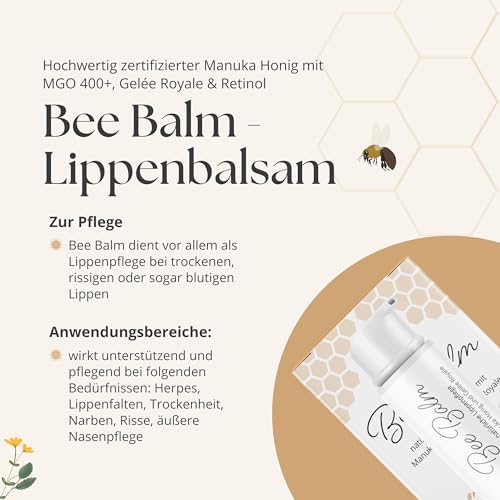 Lippenpflege Bedrop BeeBalm mit Manuka Honig und Gelée Royale