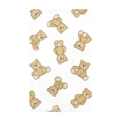 Image of Hudson Baby Unisex Baby Cotton Poly Flannel Burp Cloths, Teddy Bears 10 Pack, One Size