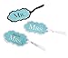 Lillian Rose TR640 MM 4.875" x 2.75" Mr. Mrs. & More Mrs. Aqua Luggage Tags