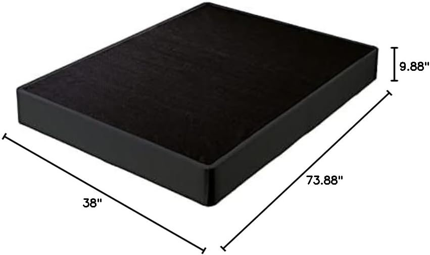 Signature Design by Ashley 10" Mattress Box Spring with Metal Foundation, Sturdy and Durable, Ready to Assemble, Parts and Tools Included, Full, Removable Black Fabric Cover