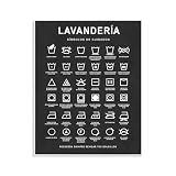 Stupell Industries Guía de Lavado de Ropa, Negro Wall Plaque Art