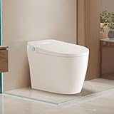 Smart Toilet with Bidet Built In, Heated Toilet Seat with Auto Open/Close Lid and Massage Washing, One Piece Bidet with Warm Water, Dryer, Night Light, LED Display, Tankless Toilets 1.28GPF
