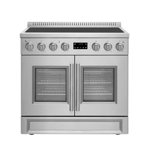 Forno Torino French Door 36 Inch Induction Range with Air Fryer, Air Sous Vide & True Convection, Dual Broiler, Stainless Steel