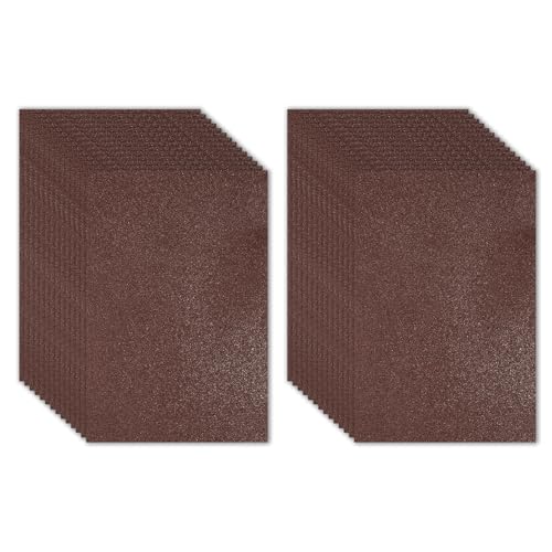 Espuma EVA brillante marrón oscuro texturizada de 2mm con purpurina fija para manualidades