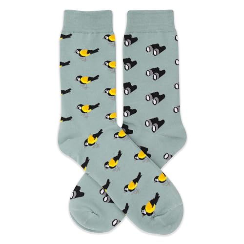 LoaHak Funny Socks with Patterns (Birds & Telescope) Novelty Socks for Friends Family Classmates etc. Gifts for Christmas Birthday etc. (Cotton)
