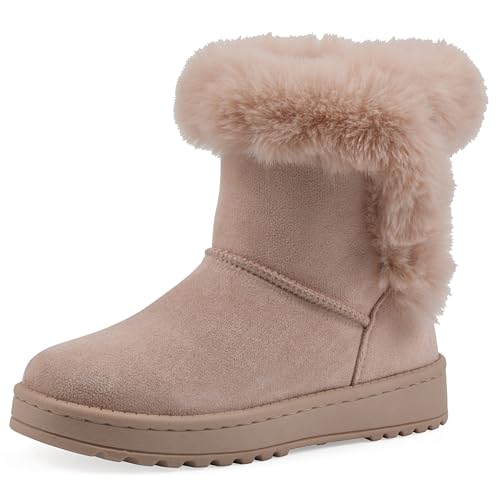 WHITE MOUNTAIN KIDS Girls Incher Faux Fur Boot Blush/Fabric 5 M