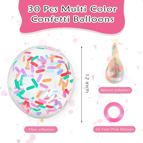 Yothorn YO9541 30 Pcs Multicolor Sprinkle Confetti Balloons,12 Inch Ice Cream Sprinkle Latex Balloons Rainbow Confetti Balloons Pastel Confetti Balloons For Wedding Birthday Party Baby Shower Decorations thumb #1