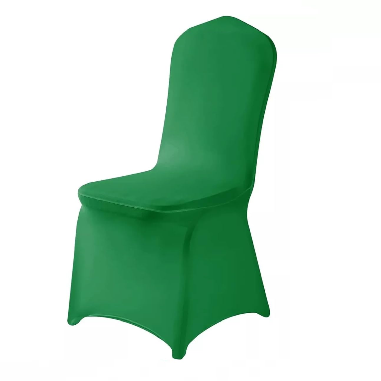 Chair Covers Spandex Universal Slipcovers Dining Chair Cover Wedding Banquet Party Arched Front (Emerald Green, 10)