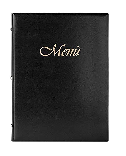 Agendepoint.it - Porta Menù In Ecopelle Bistrot A 2 Ante E 8 Tasche 23x32 Nero Per Ristoranti E Pub