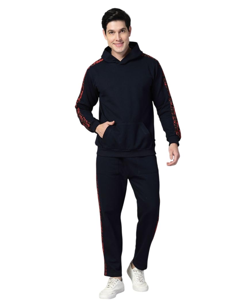 rigo Cotton Fleece Full Sleeves Oversized Co-ord Set for Men | Printed Hooded Track Suit Set for Men-picture-21