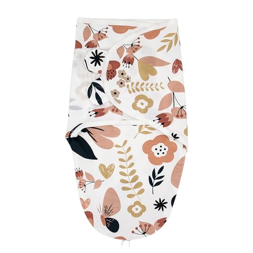Image of HOUSBAY 100% Cotton Baby Swaddle Sleep Sacks for Newborn Swaddling Blankets Adjustable 2-Way Zipper 1 Pack (Red Flower, Small/Medium | 0-3 Months)