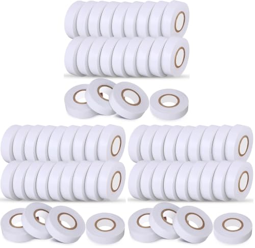 Image of Treela White 66 ft 20 Rolls Electrical Tape 3 /4 Inch Waterproof Vinyl Electrical Insulating Tape Indoor Outdoor High Temperature Resistance Accessory for Wire and Cable (Pack of 3)