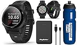 Garmin Forerunner 945 (Black) Runners Bundle | with Garmin Water Bottle, PlayBetter Portable Charger, HD Screen Protectors | Premium Running GPS Watch | Heart Rate, Music, VO2 Max | 010-02063-00