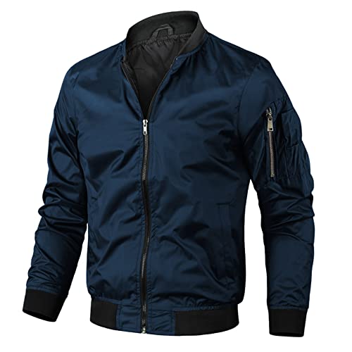 Veste décontractée bleu marine XL pour homme avec poche carrée de style vintage années 70
