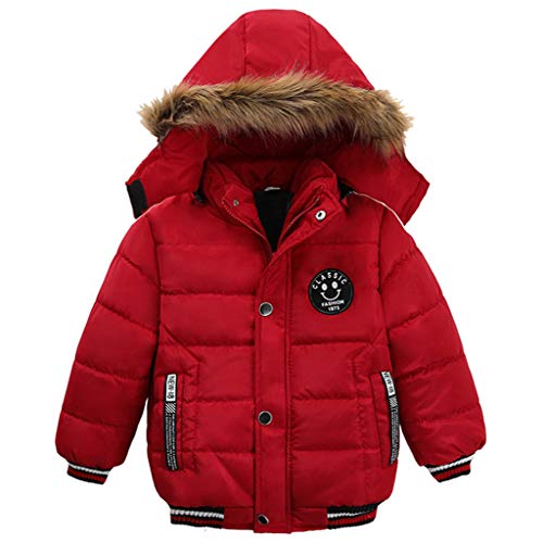 Niños Chaqueta de Invierno Encapuchado Abrigos Acolchado Felpa Clásico Cuello de Piel Ropa Cover