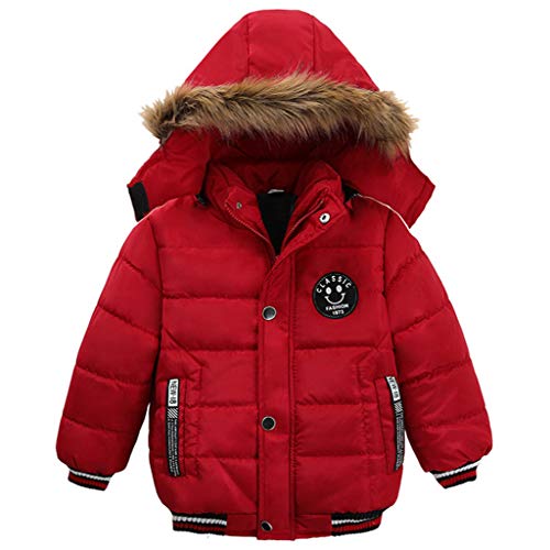 Bambini Giubbotti Invernale Giaccae Incappucciato Trapuntato Cappotto Collo di Pelliccia Imbottita Classico Peluche Capispalla