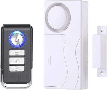 Door Window Sensor Alarm, Remote Control Wireless Magnetic Alert Anti Theft DIY Installation for Home Apartment Business Pool Garage
