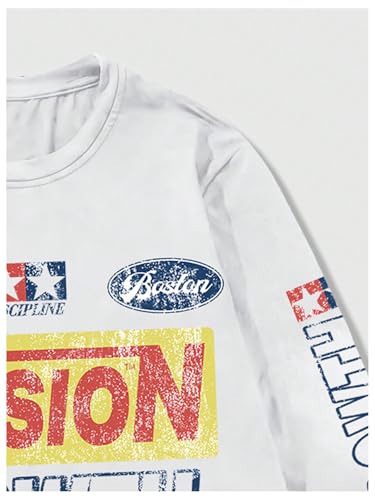 Men's Number Print Jersey Tops Graphic Tee Long Sleeve Crew Neck T-Shirt Streetwear4