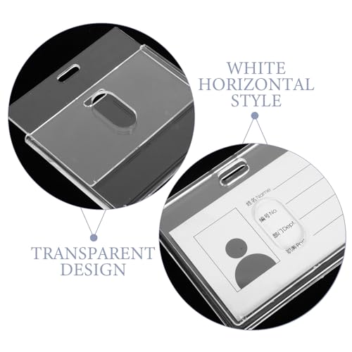 15 Fundas transparentes horizontales para tarjetas de identificación de plástico resistente 3