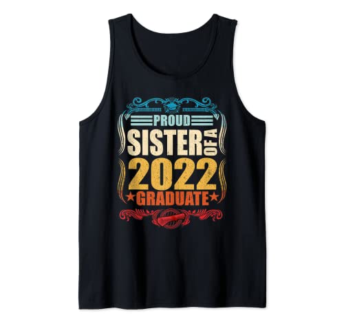 Proud Sister Of Class 2022 Graduate Senior Family Graduation Camiseta sin Mangas