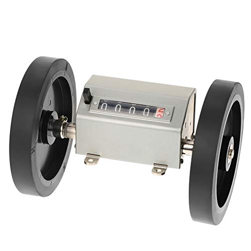 Akozon Rollentyp Meterzähler Rollrad 5-stellig Zählerlängenmessmaschine Max. Geschwindigkeit 350 U/min Grau Reset mit Zählerbereich 0-9999,9 Meter