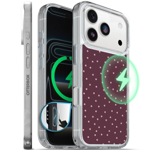 Image of OtterBox iPhone 17 Pro - Symmetry Series Slim MagSafe Case - Polka Dot Plum