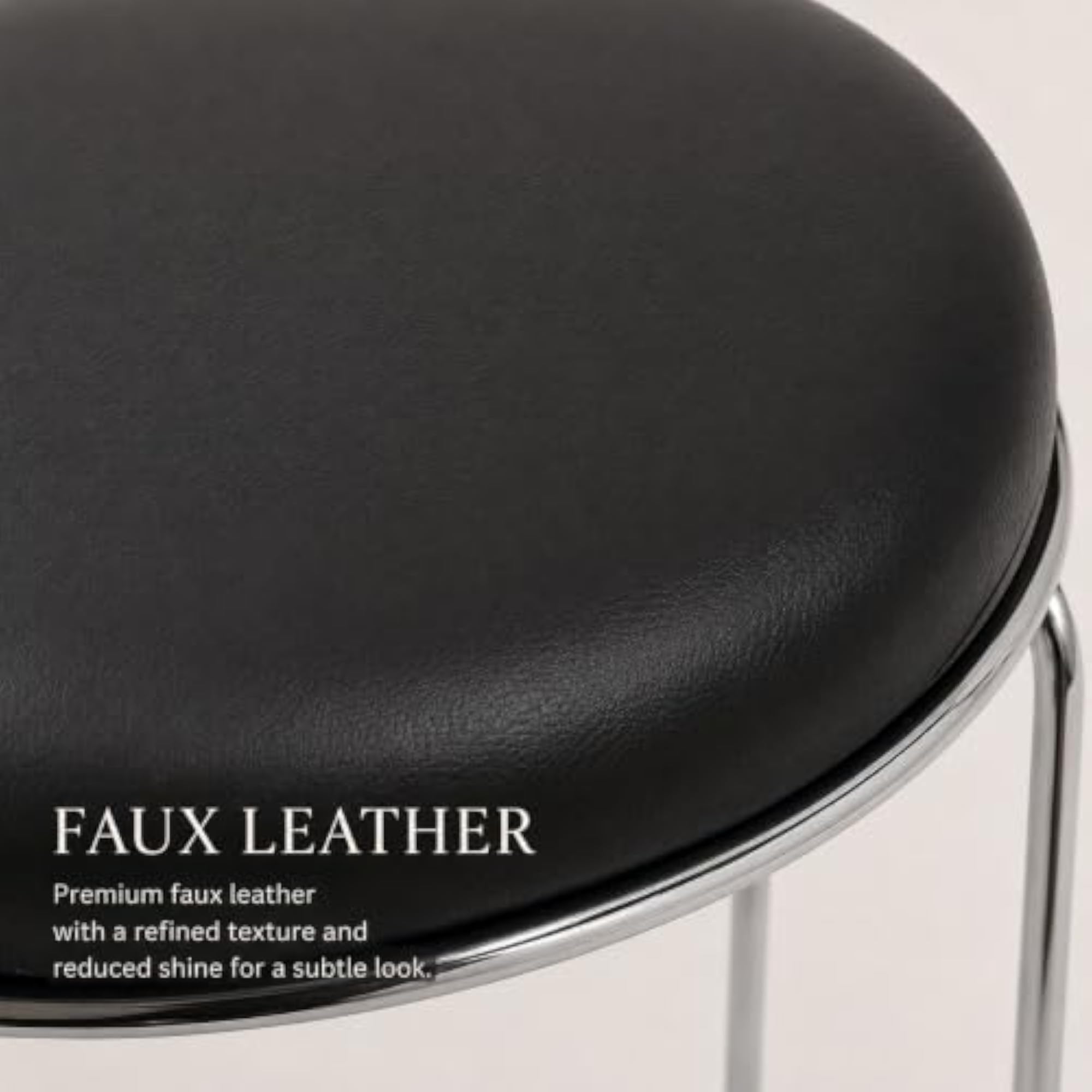 EverSit Round Stool with Leather Cushioned Seat