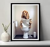Photo Gallery jiangshandaiyoucairen poster cocker spaniel wall art divertente bagno toilet decor senza cornice-50x70cm Photo Gallery jiangshandaiyoucairen poster cocker spaniel wall art divertente bagno toilet decor senza cornice-50x70cm
