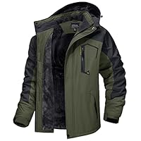 OBiQuzz Regenjas voor heren, winter ski-jas, fleece gevoerde outdoor