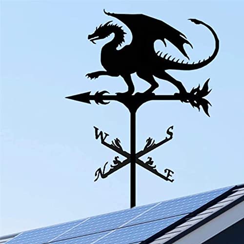 Girouette en acier inoxydable dragon rétro pour toit de maison et décor de jardin - 3