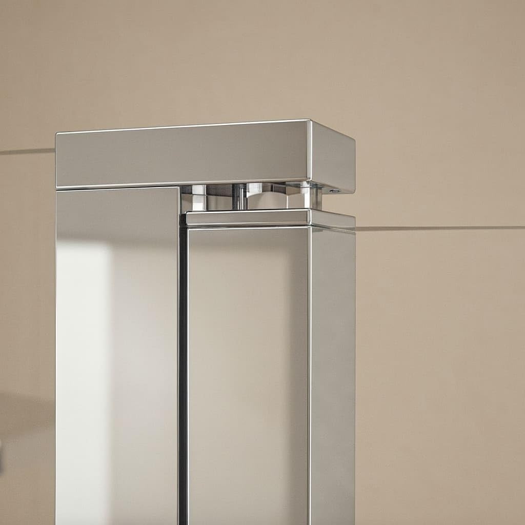 SoulHome Mampara ducha Fija + Abatible Cromo 120 cm | Panel Fijo + Abatible, Vidrio transparente de seguridad 8 mm, tratamiento antical, Ancho 120cm (80cm fijo + 40cm abatible)