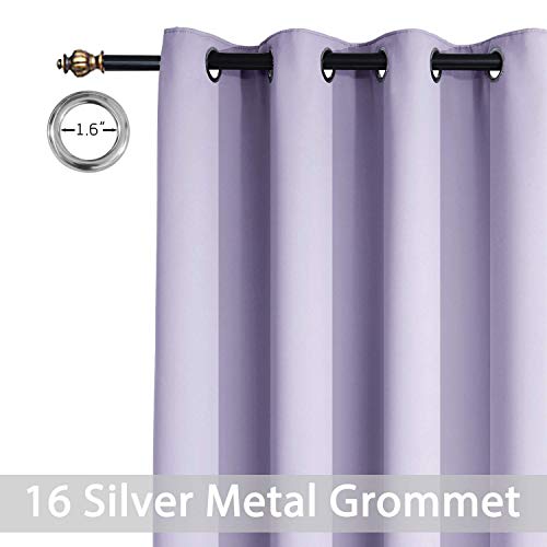 Yakamok Extra Wide Blackout Curtain for Sliding Glass Door, Grommet Thermal Insulated Room Divider Curtain 100W x 84L inch, Room Darkening Patio Curtain,8.3ft Wide x 7ft Tall, 1 Panel,Lilac